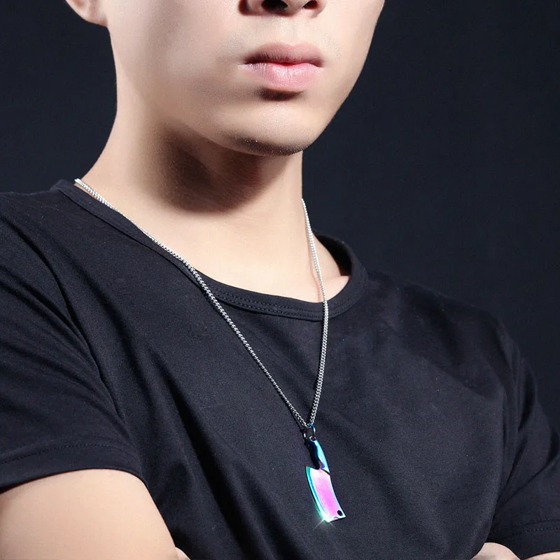 Кухонный нож кулон мужское ожерелье цепочка из нержавеющей стали 2019 модные