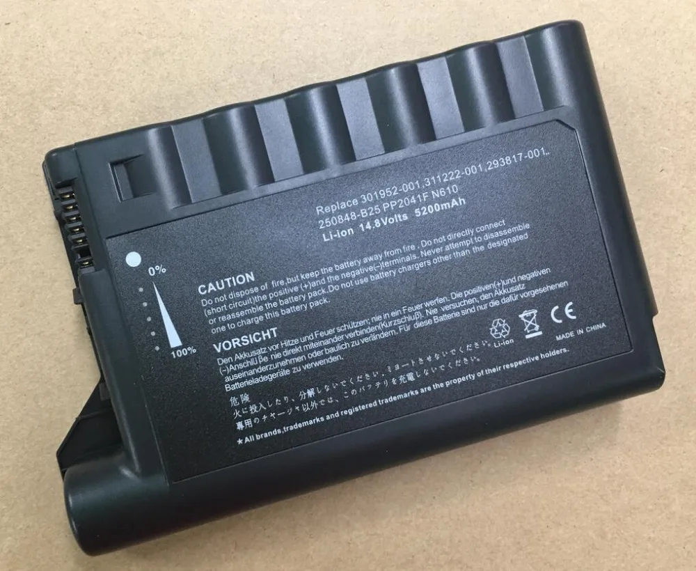 Аккумулятор на 8 ячеек 14 в 5200 мАч для HP Compaq N600 Evo N610 N620 N600c N610c N610v N620c PP2041D PP2041H 250848-B25 |