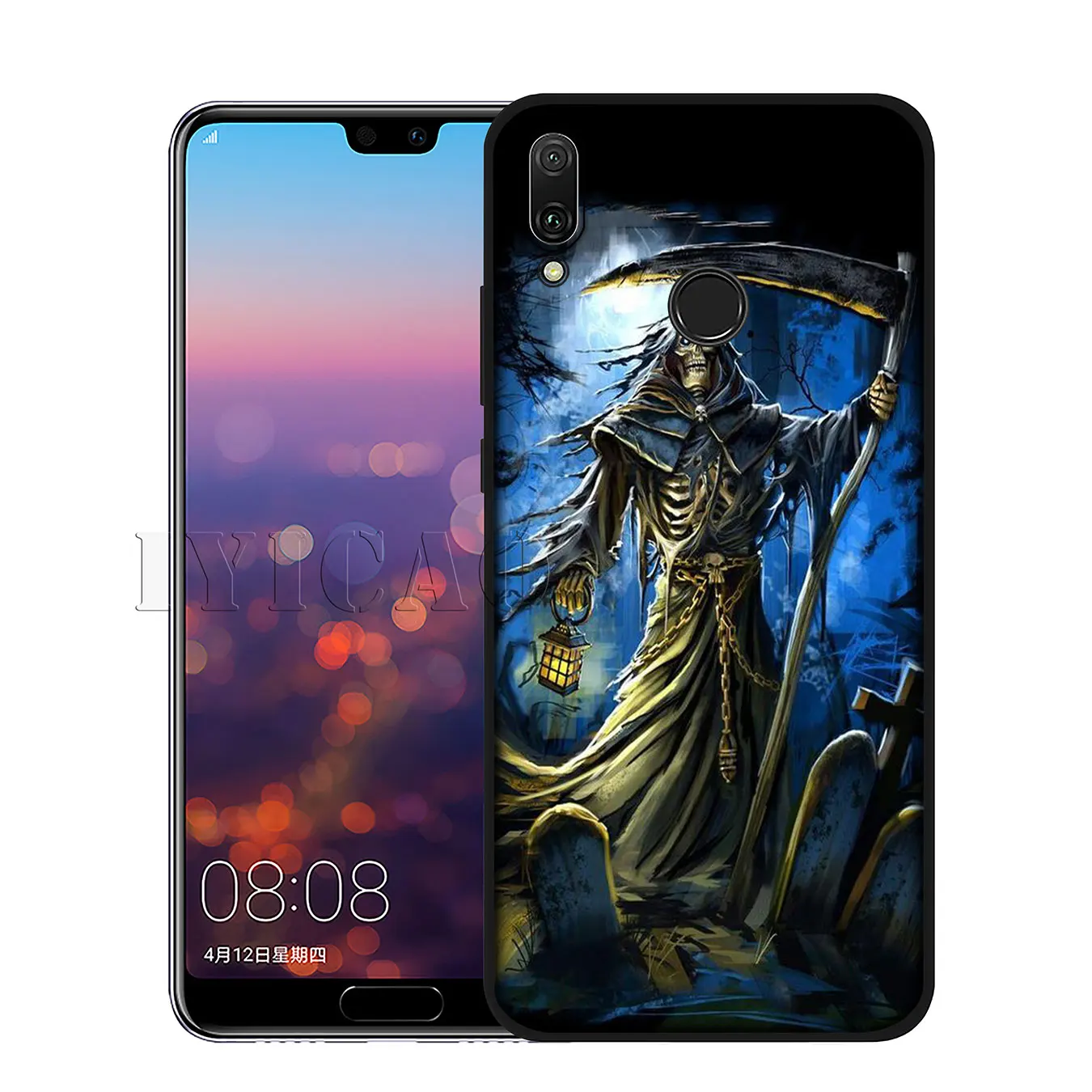 IYICAO мало смерть с косой Скелет Забавный силиконовый мягкий чехол для huawei P20 Pro P10 P8 P9 Lite мини P Smart крышка - Цвет: 9