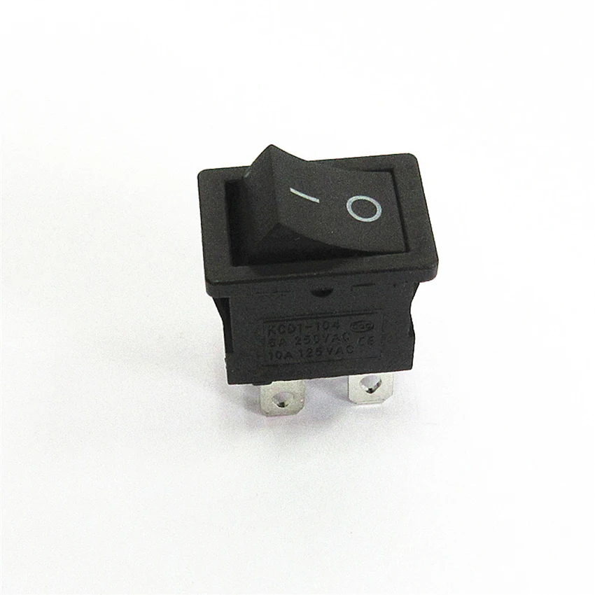 2 шт./компл. AC 6A 250V 10A 125V KCD1-104 кулисный переключатель лодка питания черный и