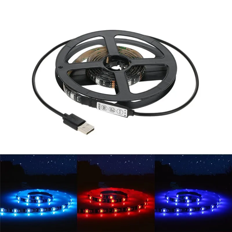 DC5V RGB светильник для ТВ фоновая лампа 1 м 2 водонепроницаемый Светодиодный s кухни