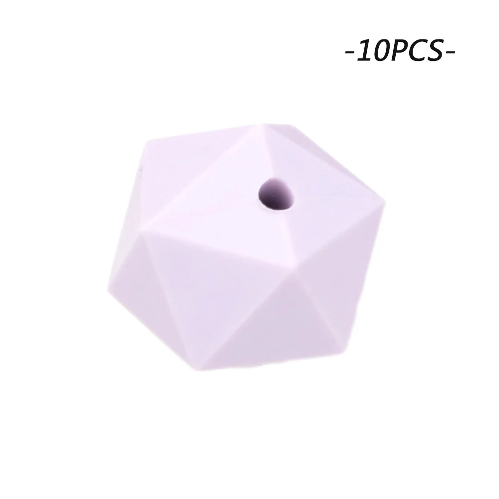 lavender fog LOFCA 10 шт./лот силиконовые икосаэдрон бусины Детские Прорезыватели BPA бесплатно детская игрушка из мультика жевательные бусины силиконовые DIY ожерелье ювелирные изделия - Цвет: lavender fog