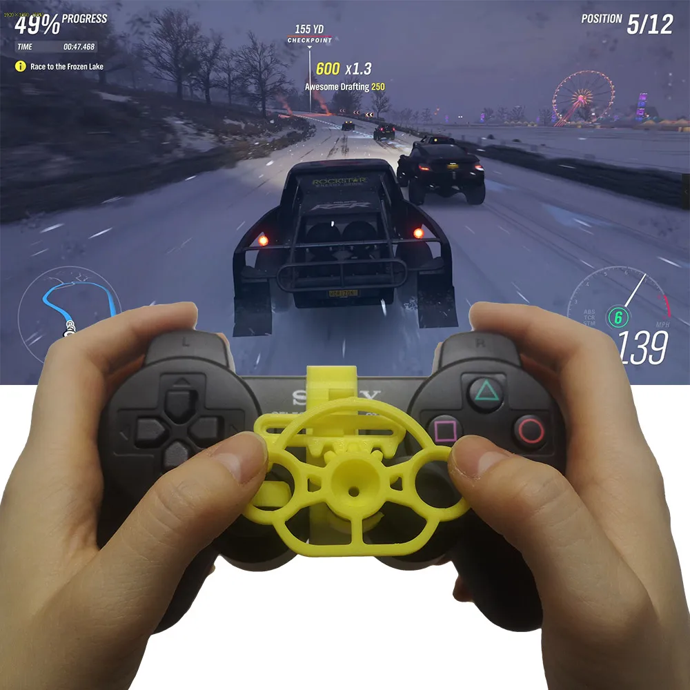 Портативный Мини-Игровой гоночный руль с 3D принтом мини-руль Pubg мобильный