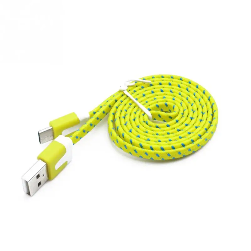yellow 1 м/2 м/3 м Мини V8 разъем 3 фута веревка микро USB быстрое зарядное устройство провод зарядный кабель-трос для синхронизации данных для huawei Android - Цвет: yellow