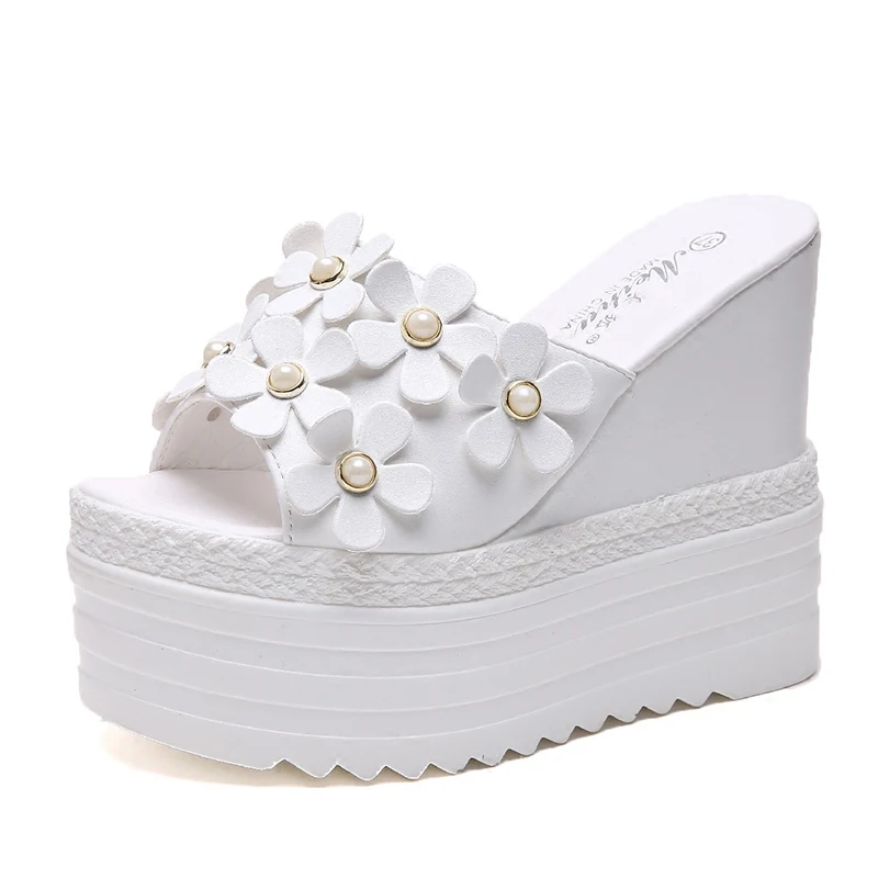 2019 женские летние пляжные шлепанцы обувь на каблуке 13 см Вьетнамки сандалии