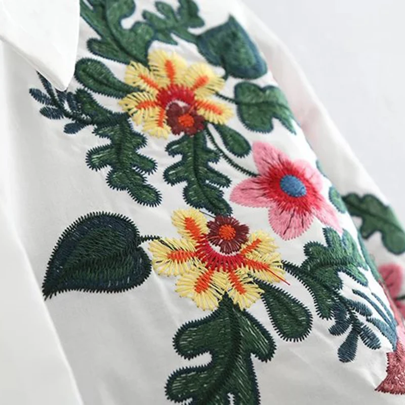 Женская блузка с вышивкой Элегантная Футболка FF1325 L 2018|Блузки| |