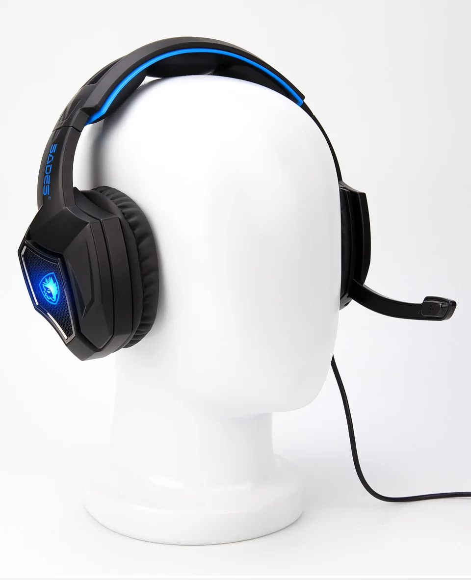 SADES Spirit Wolf USB 7,1, игровая гарнитура с объемным звуком, удобные проводные USB наушники, крутые светодиодный наушники для ноутбука
