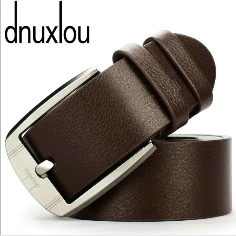 Dnuxlou Бизнес для отдыха широкий искусственная из искусственной кожи ремень Для мужчин дизайнерские Ремни элегантные блестящие металлические пряжки 125 см Cinto Ceinture