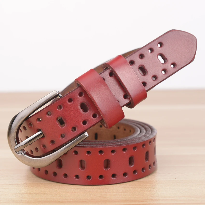 Ремень из натуральной кожи Женский Модный уникальный ажурный пояс с пряжкой