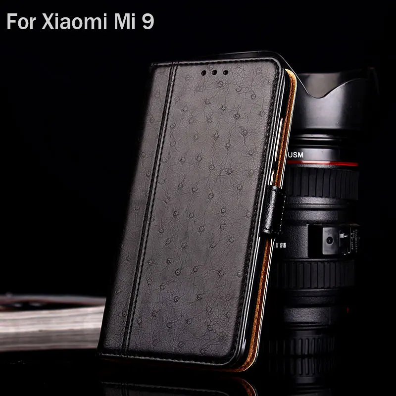 Чехол для xiaomi mi 9 mi9 роскошный страусиный кожаный чехол с подставкой Модный