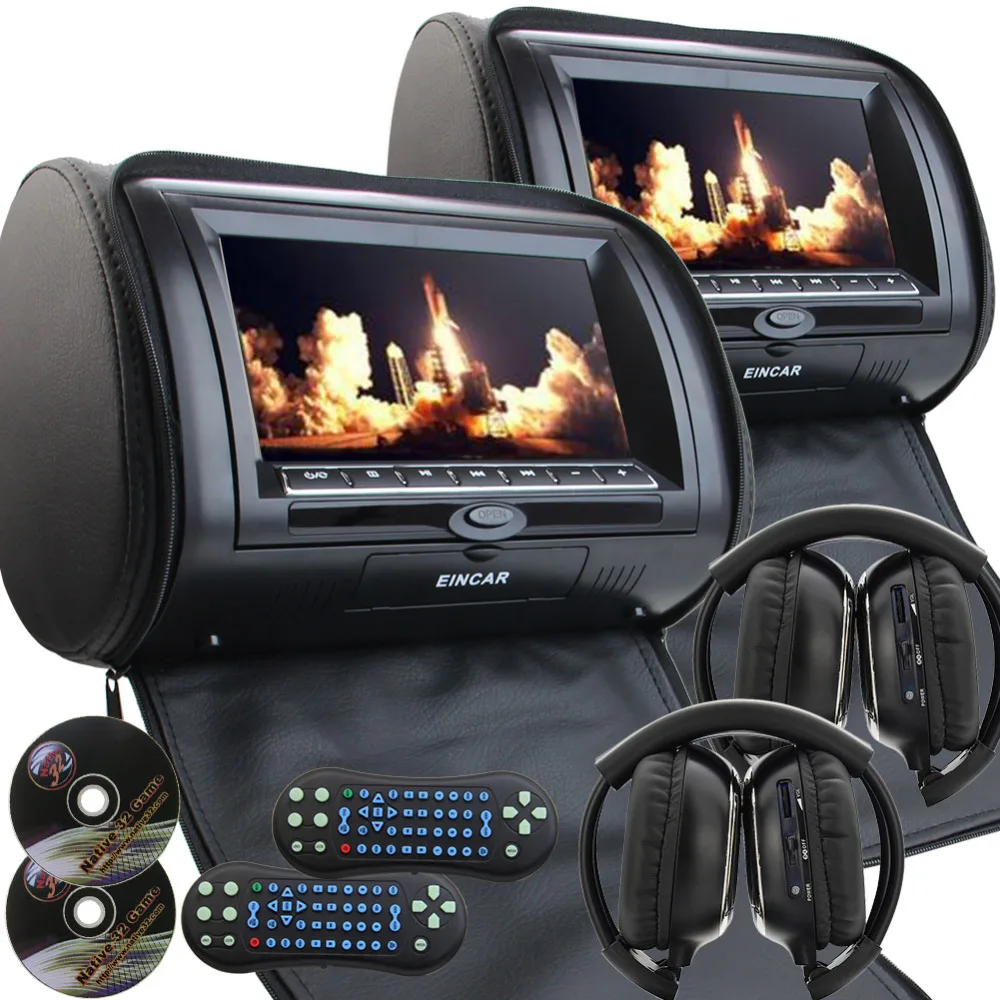 Пара 9 &quotавтомобиль на подголовник cd dvd плеер с TFT цифровой экран LCD автомобильный