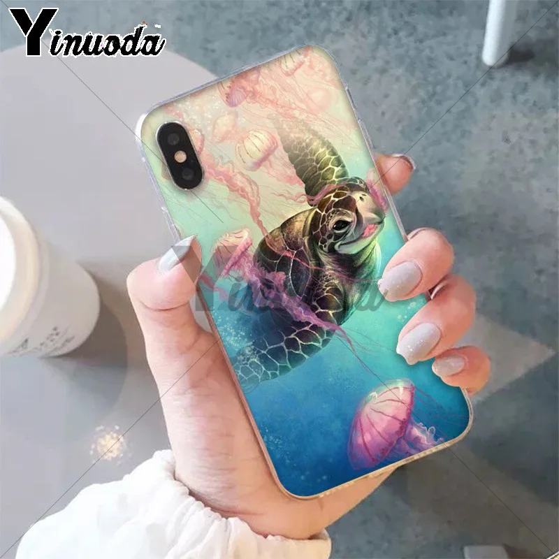 11pro MAX Акварельная черепаха ТПУ Мягкий силиконовый чехол для телефона iPhone X XS 6 6s 7