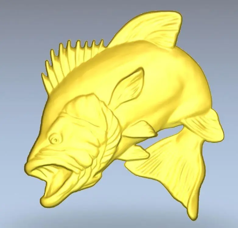 3d модель рельеф для ЧПУ в формате файла STL Fish_1|3d model relief|3d relief modelfor cnc |