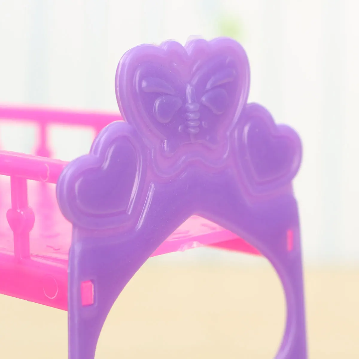 Пластиковая миниатюрная двойная кровать игрушка мебель для кукольного домика