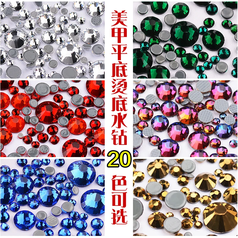 22 цвета Дизайн ногтей со стразами смешанные размеры DIY камень Flatback Hot Fix Кристалл