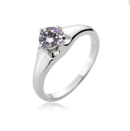 

blossom 0.65 CT wedding Diamond ring for women sterling silver platinum plated stamped Pt950 engagement ring Luxury