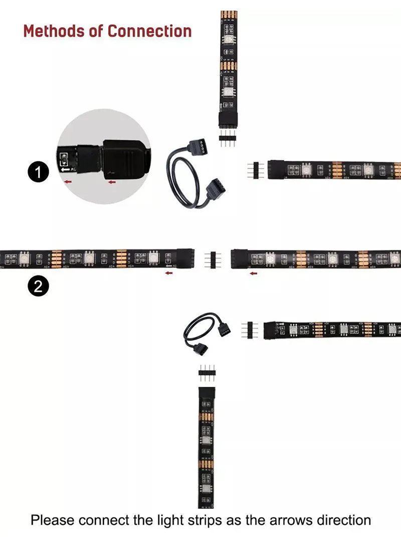 USB Светодиодная лента 5050 гибкий RGB светодиод 2x50 см+ 2x100 см DC 5 в RGB цвет сменный ТВ фоновое освещение настроение окружающая полоса