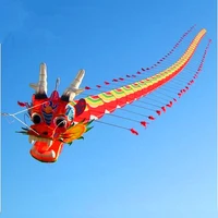 free shipping high quality chinese traditional dragon kite 7m with handle line weifang kite big outdoor tartan hcxkite factory