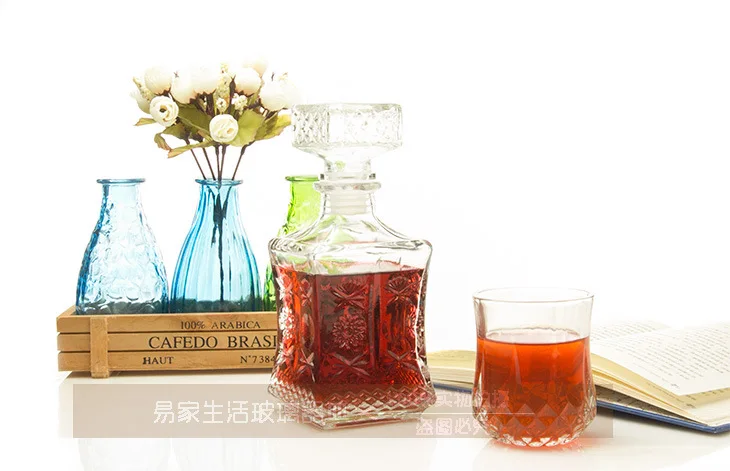 1 шт. новая Выгравированная в форме талии Хрустальная бутылка для виски вина