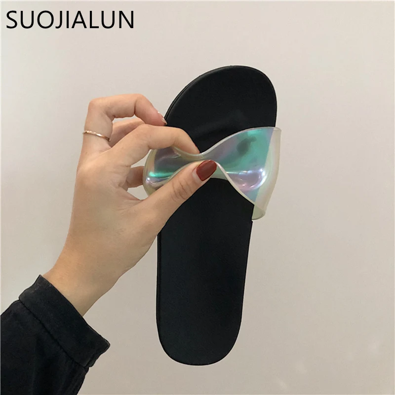 SUOJIALUN/Новинка; брендовые тапочки; женская летняя обувь с открытым носком; нескользящие домашние тапочки; пляжные вьетнамки; сандалии; шлепанцы