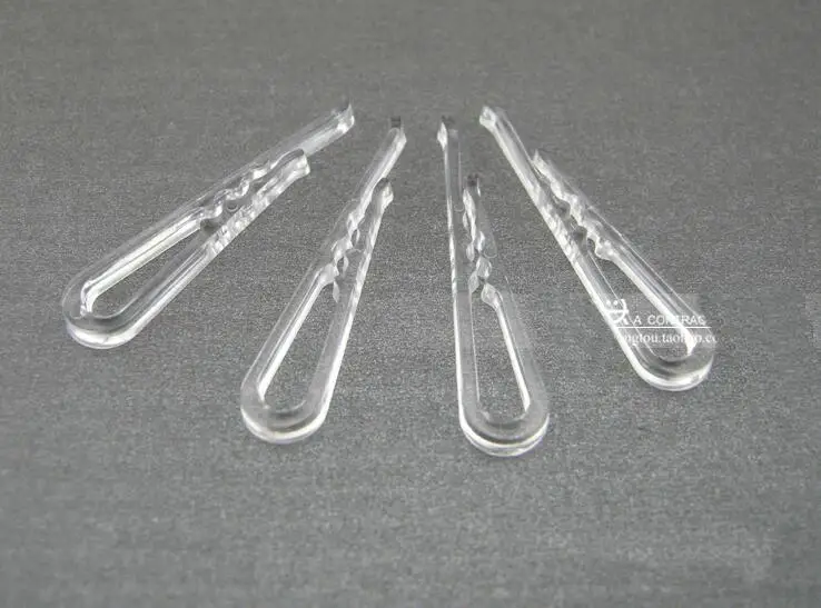 1000 шт./лот 38 мм Пластик рубашка Зажимы прозрачная Булавки одежды упаковка носок