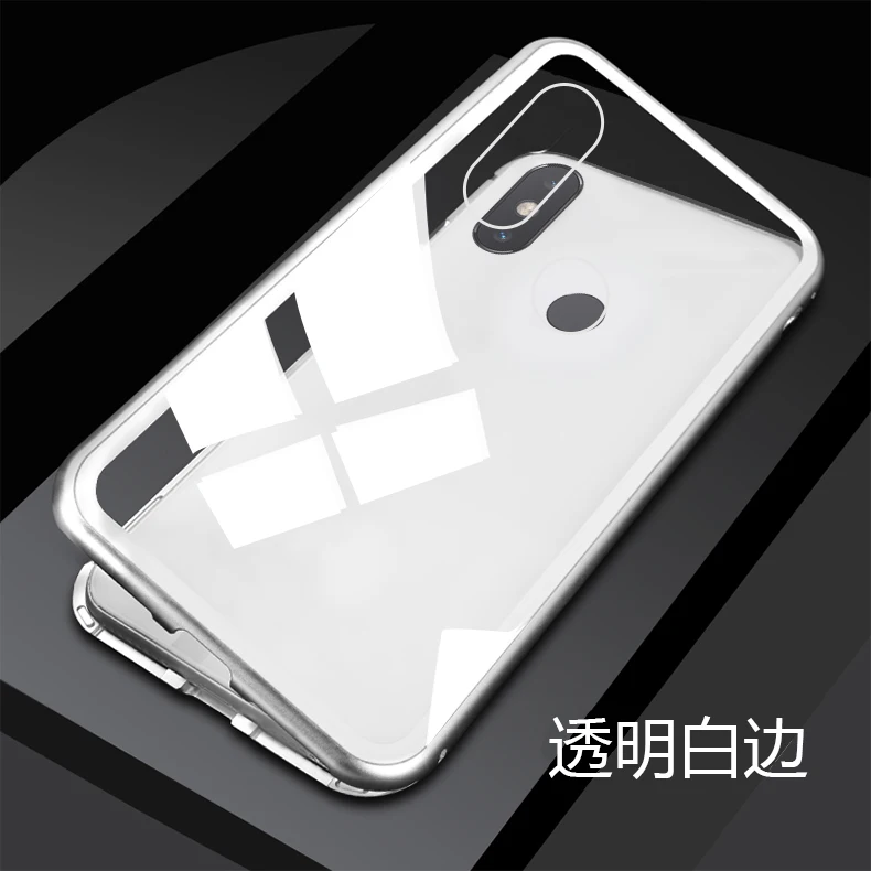 Магнитный адсорбционный чехол для телефона Xiaomi Redmi Note 5 Алюминиевый металлический бампер закаленное стекло Капа для Xiaomi Mi8 8 SE флип-чехол s