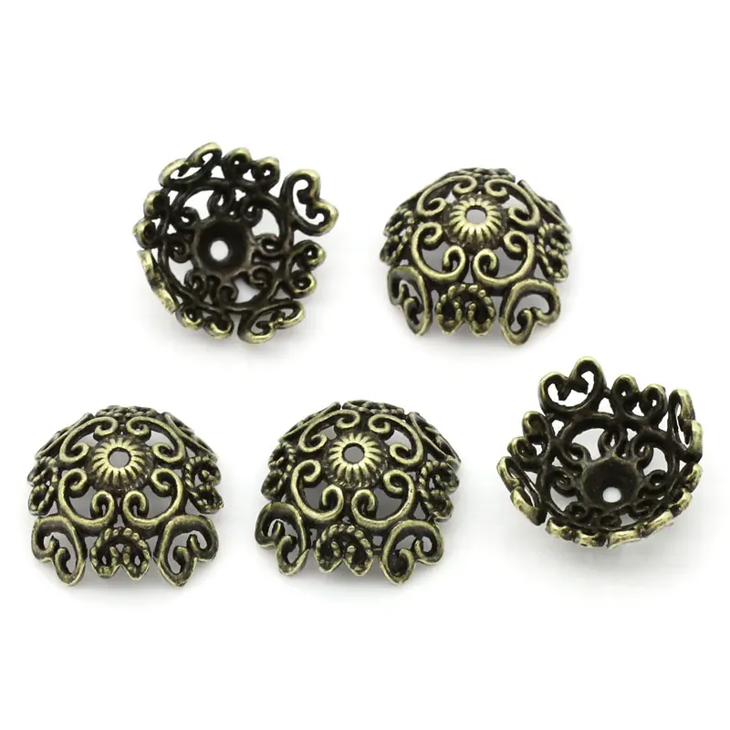 DoreenBeads Бусины Из Цинкового металлического сплава колпачки из античной бронзы