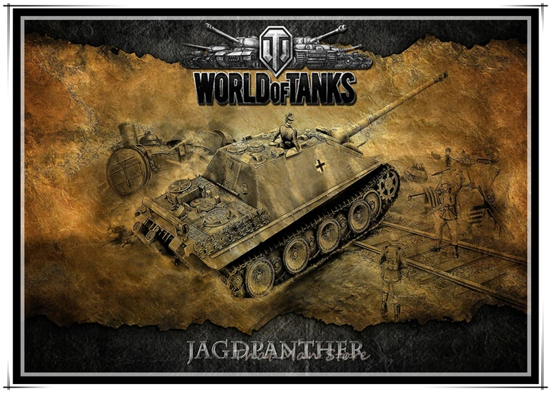 Рисунок по мотивам игры World of танки настенный постер для спальни украшение дома