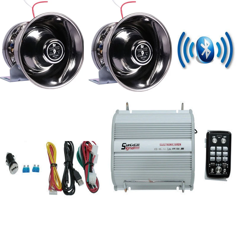 LARATH 200 Вт DC12V автомобильный Грузовик Прицеп 8 звуковая Громкая сигнализация сирена динамик Авто полицейский пожарный Рог PA сирена Bluetooth управление