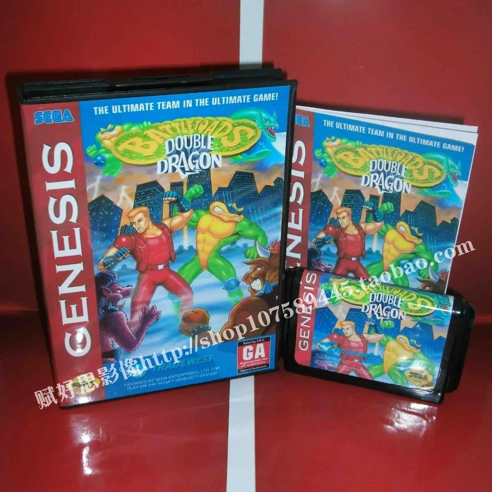 Sega MD игра Battletoads и double dragon с коробкой руководством для 16 бит игровой картридж Megadrive