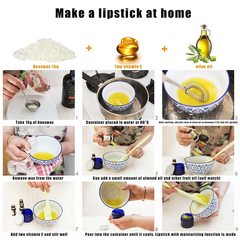 Белый/желтый пчелиный воск DIY бездымного воска для изготовления свечей губная