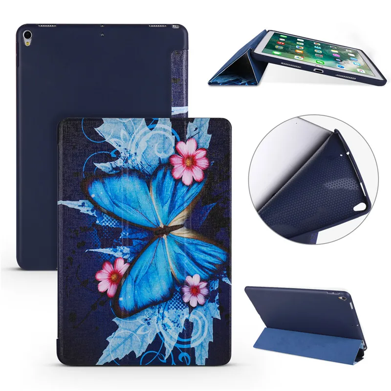 Чехол для ipad Pro 10 5 дюймов 2018 кожа 3 раза подставка ультра тонкий + Мягкий ТПУ задняя