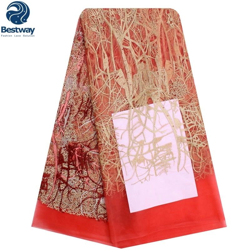 Bestway Luxury French Tulle Lace Fabric High Quality Mesh Net African Laces Rhinestones Wedding Party Dresses Fabrics | Дом и сад