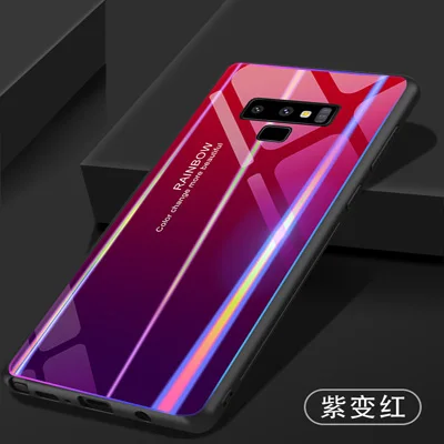 2 шт для samsung Galaxy Note 9 чехол, роскошный тонкий, глянцевый, закаленное стекло, силиконовая рамка, Жесткий Чехол для samsung Galaxy Note9 - Цвет: A6