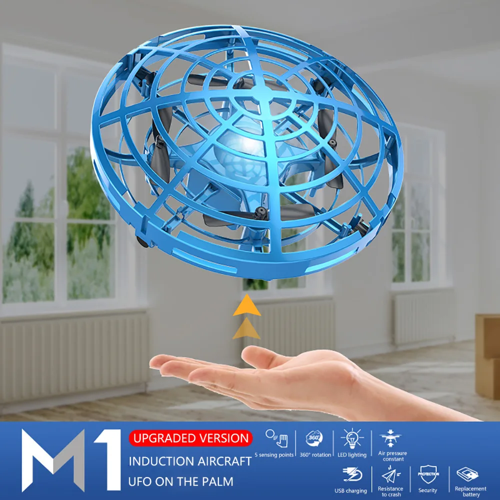 Qiqile M1 Горячая Infraed Индукционная самолета Мини RC Дрон НЛО шар светодиодный
