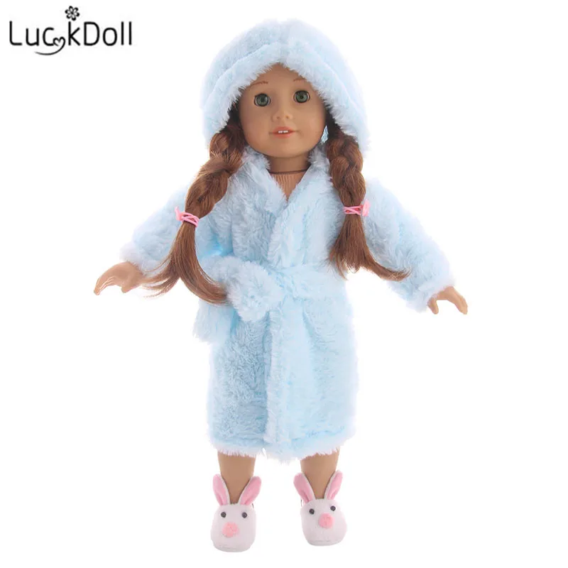 LUCKDOLL мягкие пижамы Ночная рубашка подходит 18 дюймов Американский 43 см Детские аксессуары для кукол, игрушки для девочек, поколение, подарок на день рождения