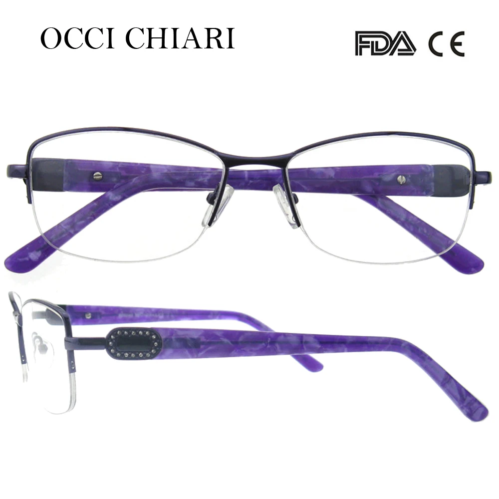 OCCI CHIARI новые модные женские гибкие металлические анти-синий светильник очки Оптические прозрачные женские оправы очки W-COCCA - Цвет оправы: C3