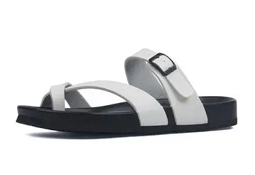 white 3 WADNASO/ г. Мужские новые модные летние пляжные шлепанцы Мужские повседневные Вьетнамки с подошвой из ЭВА, шлепанцы без задника обувь на плоской подошве размера плюс 35-45 черного цвета - Цвет: white 3