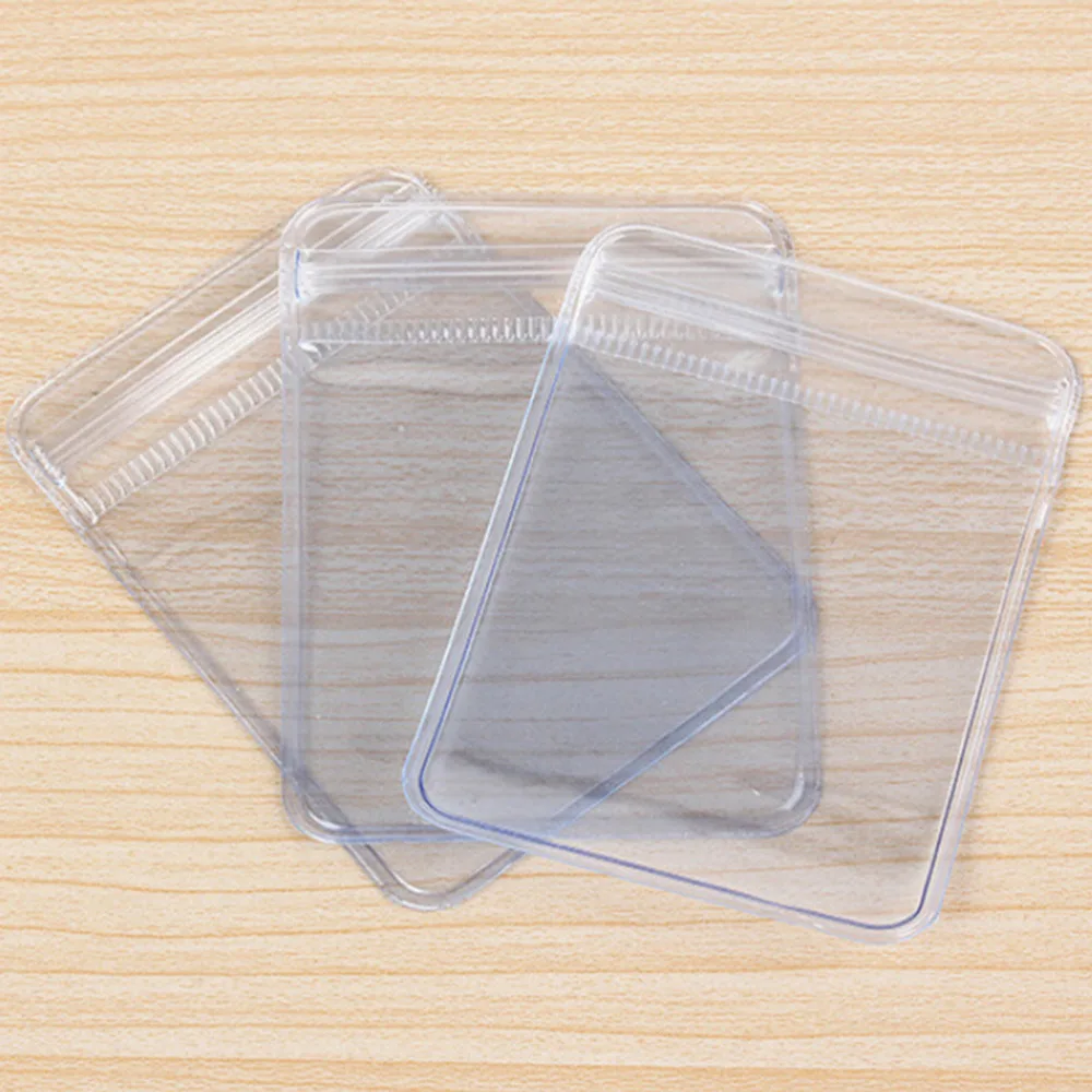 100 шт./лот прозрачная пластиковая сумка для монет из ПВХ бумажники конверты - Фото №1