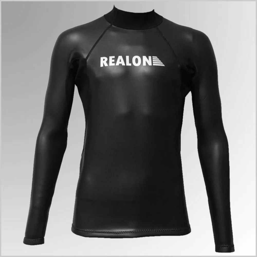 Realon гладкая кожа Топы CR неопрен с длинными рукавами гидрокостюм Топ тепло
