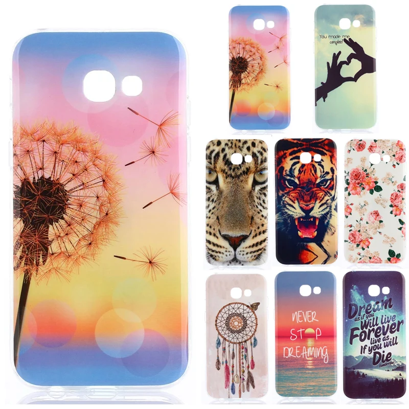 Для Samsung Galaxy A5 2017 Case Силиконовые Милый Мультфильм Животных Цветок блеск Кристалл