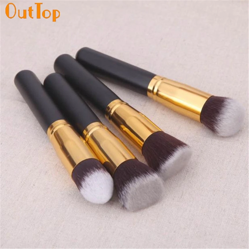 OutTop ColorWomen 4 шт./компл. черные синтетические Кабуки кисти для основы один макияж