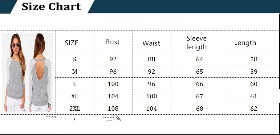 Blockbuster fashion long-sleeved lace stitching round-collar women's sweate hollow latest hit 2019 gray | Женская одежда