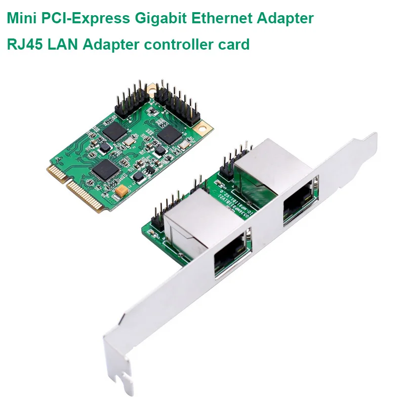 Материнская плата Gigabit Ethernet Mini PCI-Express 2 порта гигабитная ethernet-контроллер карта RJ45