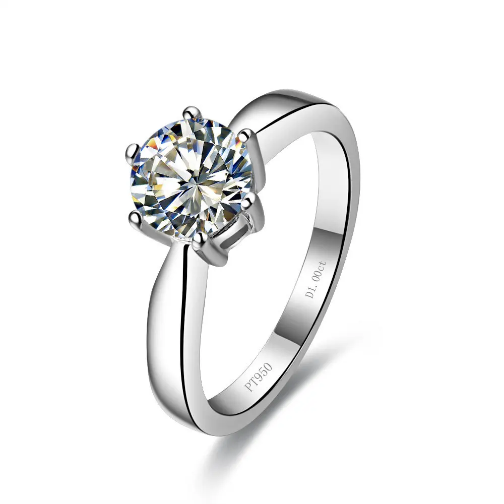 

1Ct Royal Designer Diamond Women Ring Platinum 950 Wedding Jewelry Engagement Ring