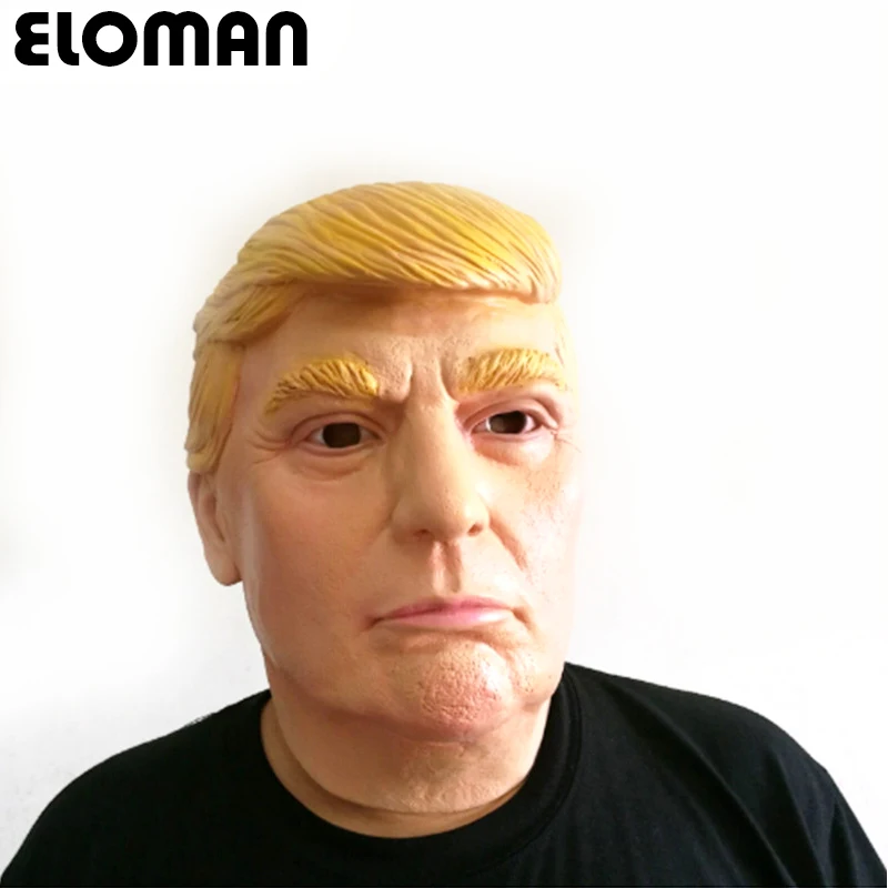 ELOMAN Дональд Трамп маска для костюма на Хэллоуин Реалистичная латексная маскарадные костюмы вечерние