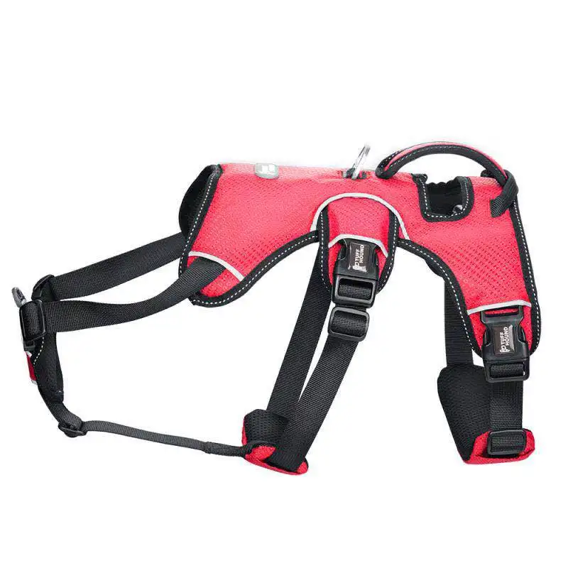 Нейлоновый Поводок для собак TUFF HOUND, не тянет, ошейники и шлейки для больших собак K9, дышащий жилет для собак, магазин домашних животных - Цвет: Red