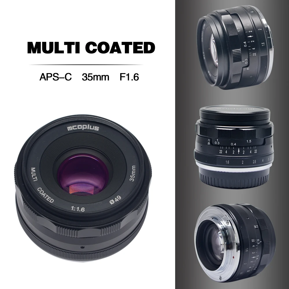 Mcoplus 35 мм F/1 6 Большая диафрагма ручная фокусировка объектив фотоэлемент для FUJI X
