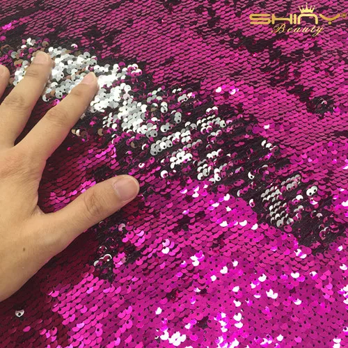 Fuchsia and Silver ShinyBeauty 2 шт. золотой и черный занавес фон 6x9FT Русалка блесток ткань для свадеб/вечеринок-ar - Цвет: Fuchsia and Silver