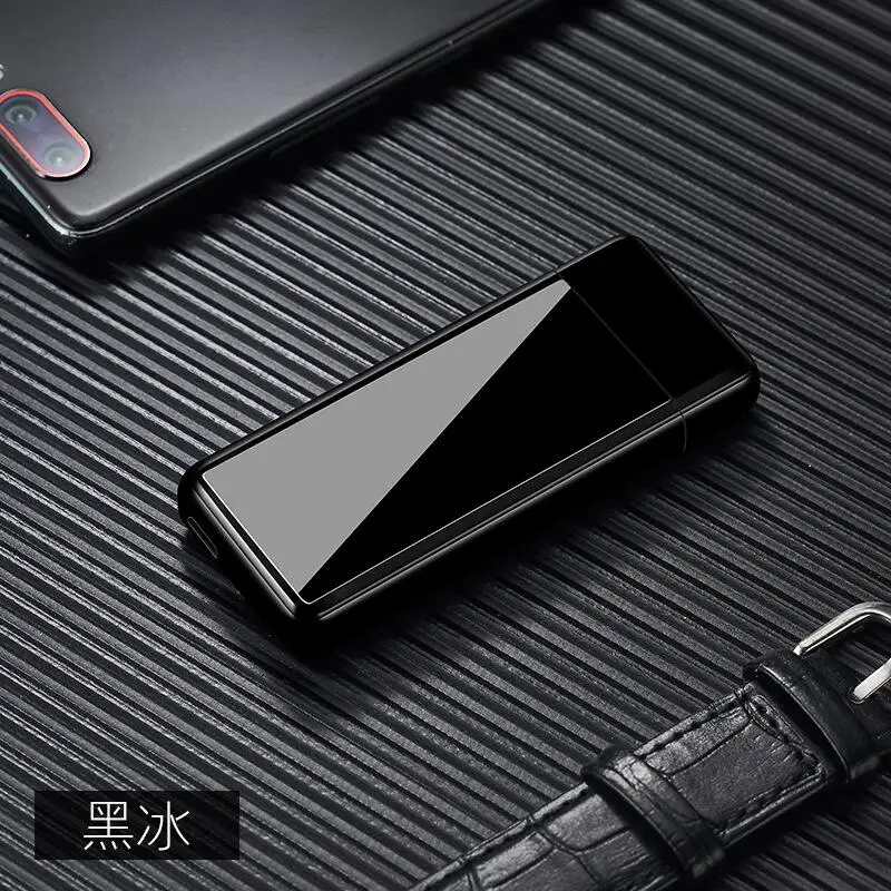 3 Полный Экран шаблон электронная usb-зажигалка Вольфрам турбо зажигалка интеллигентая(ый) сенсорный светодиодный двухсторонняя зажигалка - Цвет: 3